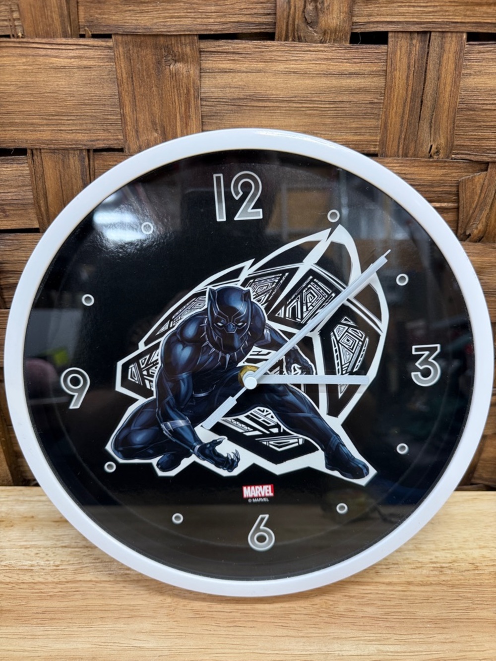 Marvel Black Panther White-Framed Wall Clock